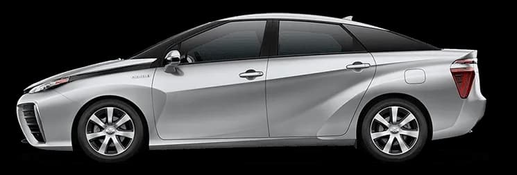 Silver hybrid car side view